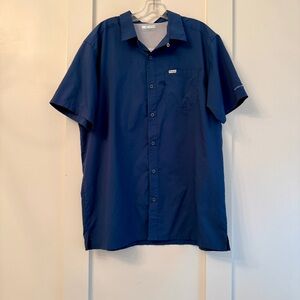 Men's Columbia Blue Short Sleeve Fishing Shirt